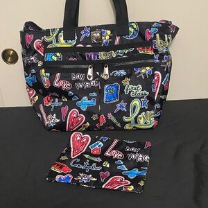 Brighton Black Multicolor Graphic Tote
